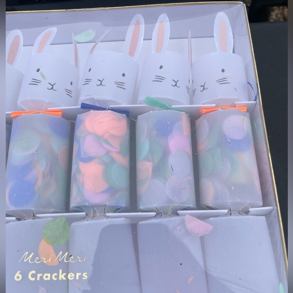 MERI MERI Mini Bunny Rabbit Easter Paper Crackers Bows Bow-tie 18 Total, 3 boxes - Picture 4 of 6